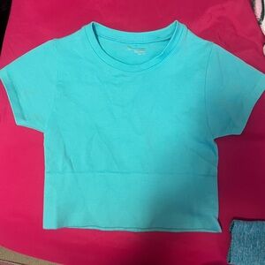 offline aerie xxs cyan blue top